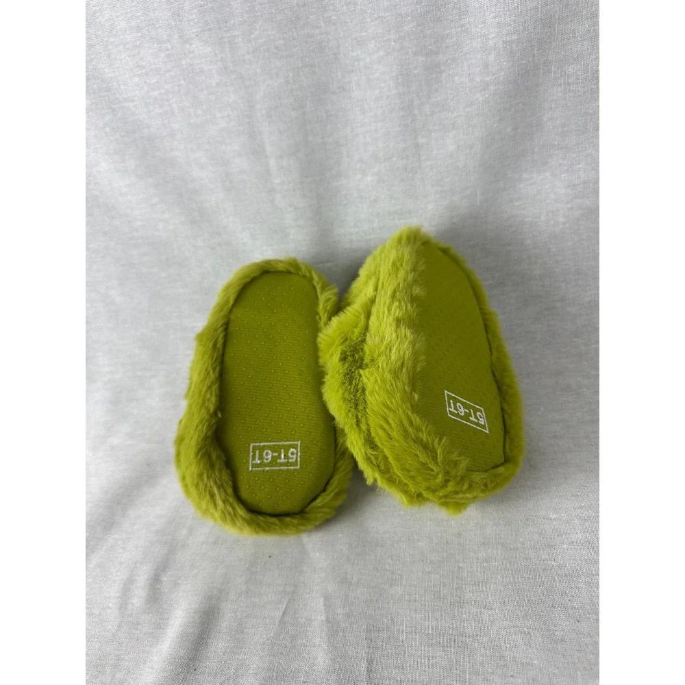 Dr Seuss‎ The Grinch Christmas Plush Slippers Green Santa Hat Toddler 5T-6T NEW